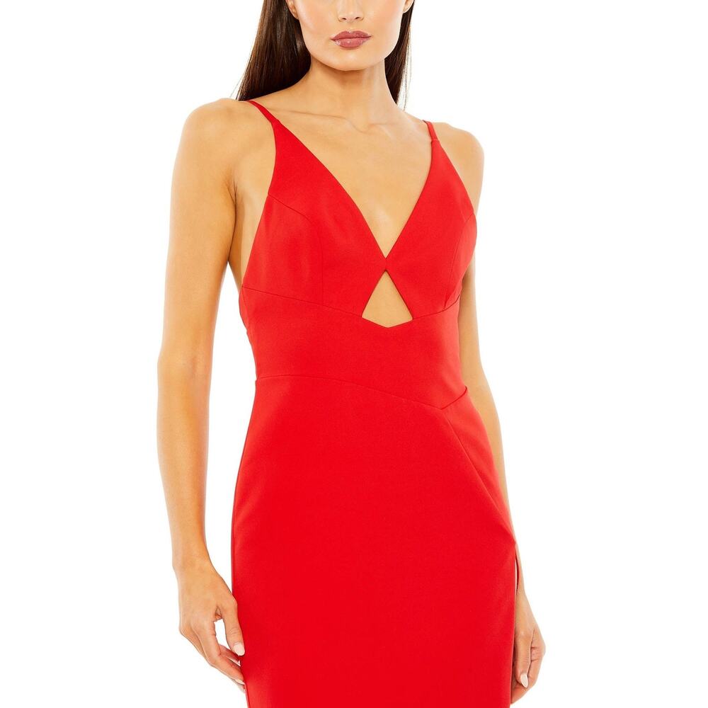 IEENA for Mac Duggal NWT size 12 8 Red Column Sleeveless Gown 27434 - Picture 11 of 13